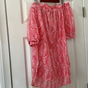 Off the shoulder orange MICHAEL Michael Kors cotton top